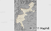 Shaded Relief 3D Map of F.A.T.A., darken, desaturated