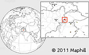 Blank Location Map of Bajaur, highlighted parent region