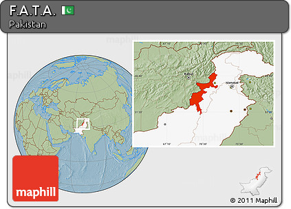 Savanna Style Location Map of F.A.T.A., highlighted country, hill shading