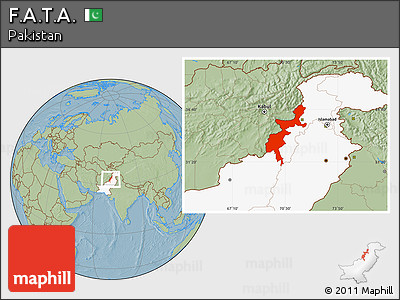 Savanna Style Location Map of F.A.T.A., highlighted country, hill shading