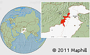 Savanna Style Location Map of F.A.T.A., highlighted country, hill shading
