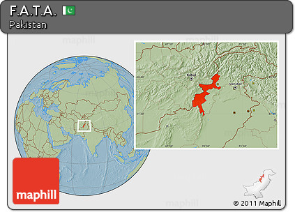 Savanna Style Location Map of F.A.T.A., hill shading