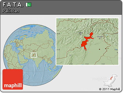 Savanna Style Location Map of F.A.T.A., hill shading
