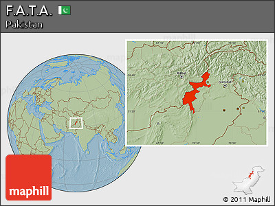Savanna Style Location Map of F.A.T.A., hill shading