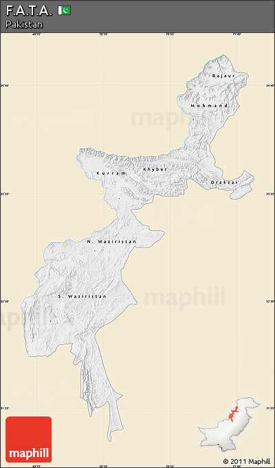 Classic Style Map of F.A.T.A., single color outside