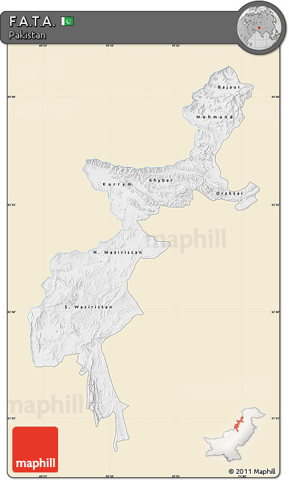 Classic Style Map of F.A.T.A., single color outside