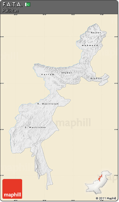 Classic Style Map of F.A.T.A., single color outside