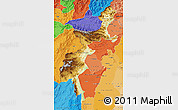 Physical Map of F.A.T.A., political shades outside