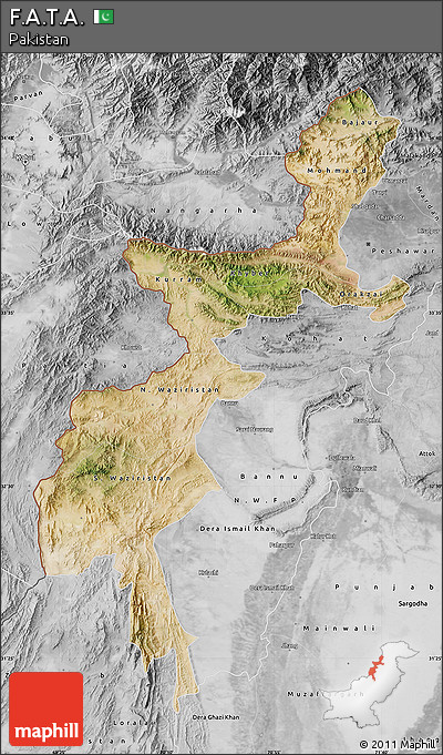 Satellite Map of F.A.T.A., desaturated