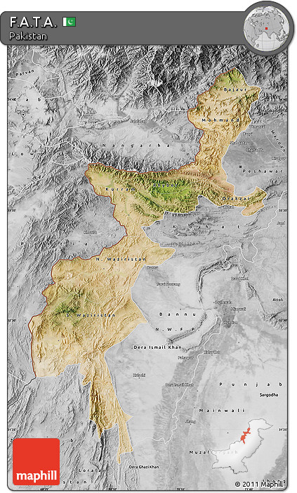 Satellite Map of F.A.T.A., desaturated