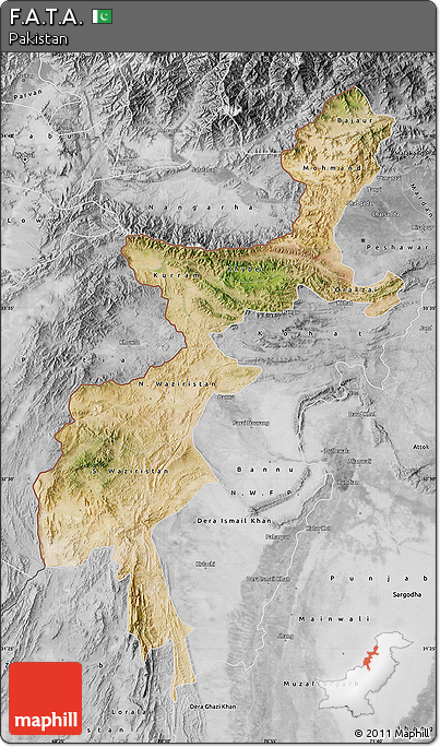 Satellite Map of F.A.T.A., desaturated