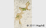 Satellite Map of F.A.T.A., shaded relief outside