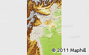Shaded Relief Map of F.A.T.A., physical outside