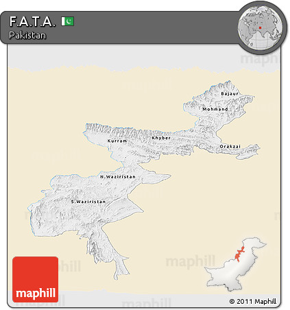 Classic Style Panoramic Map of F.A.T.A., single color outside