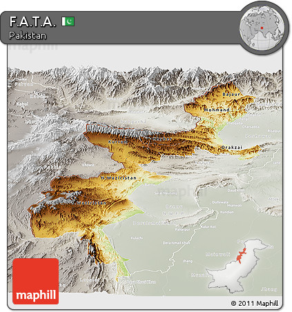 Physical Panoramic Map of F.A.T.A., lighten, semi-desaturated