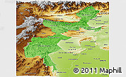 Political Shades Panoramic Map of F.A.T.A., physical outside