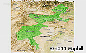 Political Shades Panoramic Map of F.A.T.A., satellite outside
