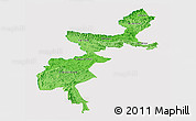 Political Shades Panoramic Map of F.A.T.A., single color outside