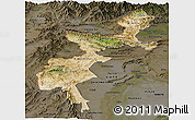 Satellite Panoramic Map of F.A.T.A., darken
