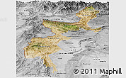 Satellite Panoramic Map of F.A.T.A., desaturated