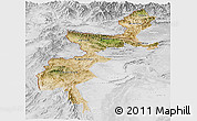 Satellite Panoramic Map of F.A.T.A., lighten, desaturated