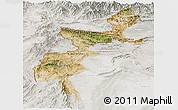 Satellite Panoramic Map of F.A.T.A., lighten, semi-desaturated