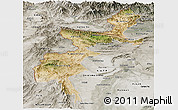 Satellite Panoramic Map of F.A.T.A., semi-desaturated