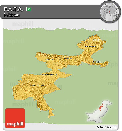 Savanna Style Panoramic Map of F.A.T.A., single color outside