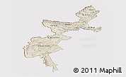 Shaded Relief Panoramic Map of F.A.T.A., cropped outside