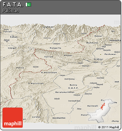 Shaded Relief Panoramic Map of F.A.T.A.