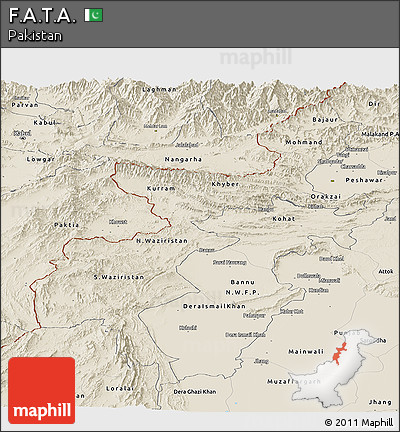 Shaded Relief Panoramic Map of F.A.T.A.