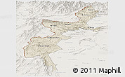 Shaded Relief Panoramic Map of F.A.T.A., lighten