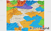 Shaded Relief Panoramic Map of F.A.T.A., political outside