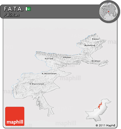 Silver Style Panoramic Map of F.A.T.A., single color outside
