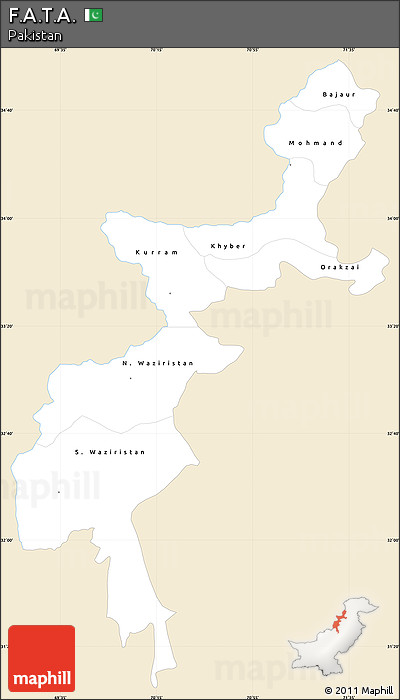Classic Style Simple Map of F.A.T.A., single color outside
