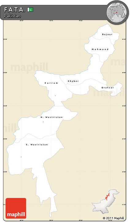 Classic Style Simple Map of F.A.T.A., single color outside