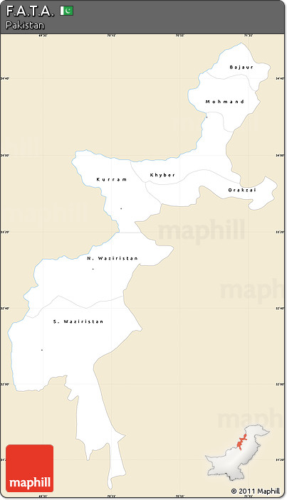 Classic Style Simple Map of F.A.T.A., single color outside