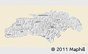 Classic Style 3D Map of Gilgit, single color outside