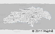 Gray 3D Map of Gilgit, single color outside