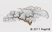 Physical 3D Map of Gilgit, cropped outside