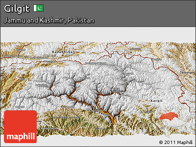 Physical 3D Map of Gilgit, satellite outside