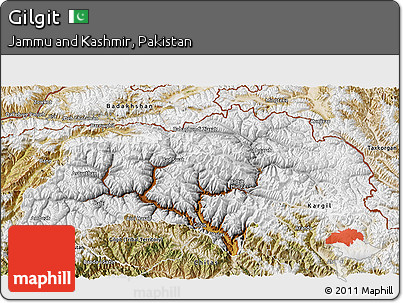 Physical 3D Map of Gilgit, satellite outside