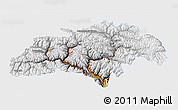 Physical 3D Map of Gilgit, single color outside