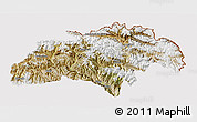 Satellite 3D Map of Gilgit, cropped outside