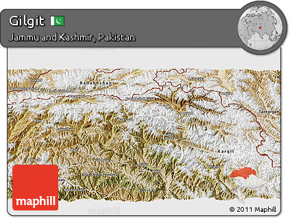 Satellite 3D Map of Gilgit