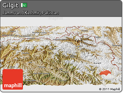 Satellite 3D Map of Gilgit