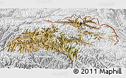 Satellite 3D Map of Gilgit, lighten, desaturated
