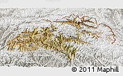 Satellite 3D Map of Gilgit, lighten, semi-desaturated