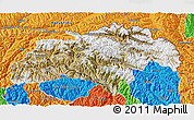 Satellite 3D Map of Gilgit, political outside