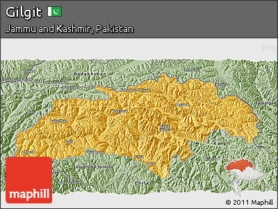 Savanna Style 3D Map of Gilgit